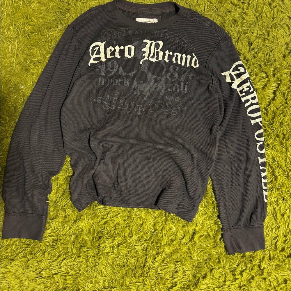 Aeropostale Dark Gray Textured Tee